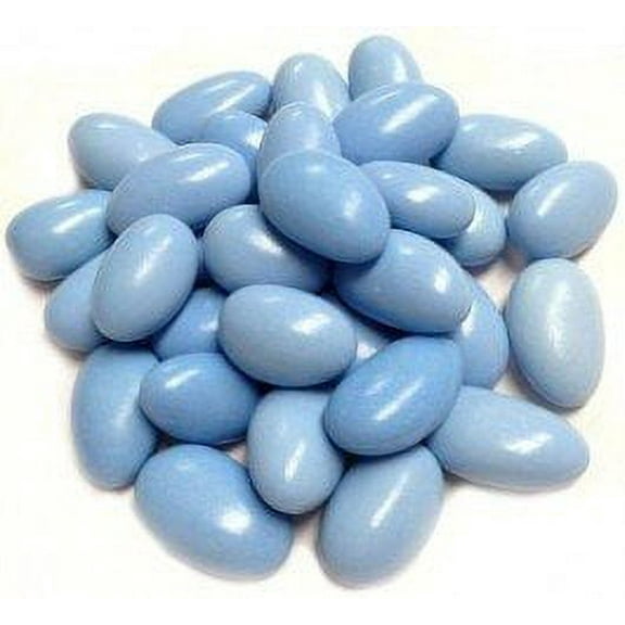 Blue Jordan Almonds by Its Delish, 2 LBS Bulk Sugared Almond Nut with Sweet Hard Candy Coating - Bulk Wedding Favors, Bridal and Baby Showers, Party Buffets - USA Made, Vegan & Kosher