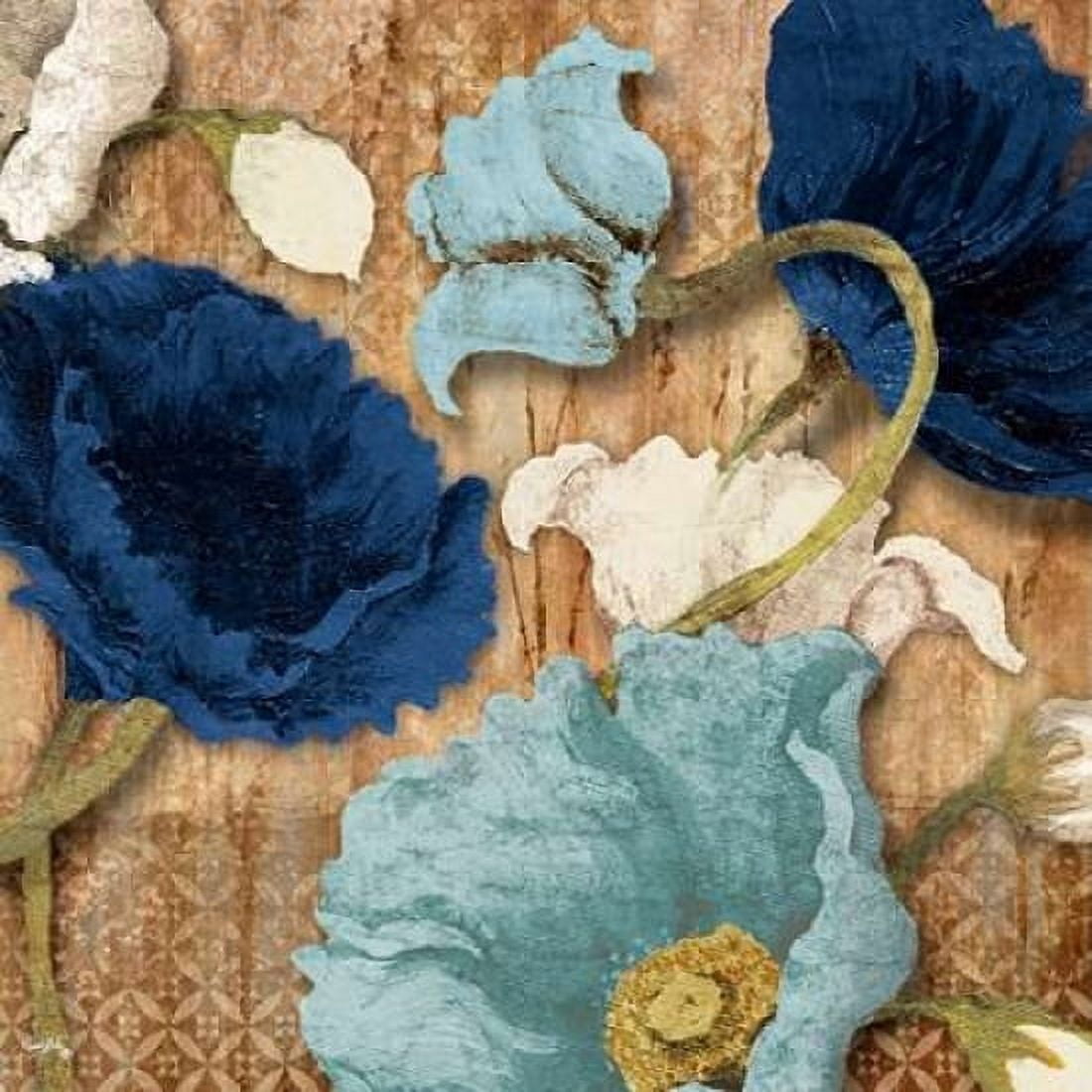 Blue Joyful Poppies I Canvas Art - Elizabeth Medley (24 x 24)