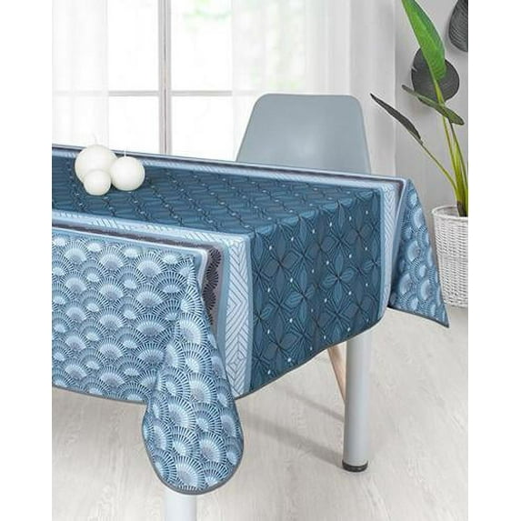 Blue Kai 100% Polyester, Stain Resistant Tablecloth 137 x 59 inch