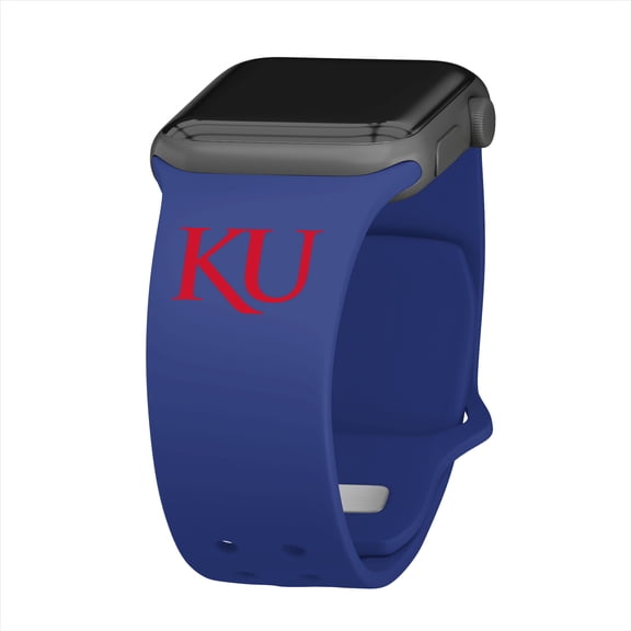 Jayhawks Silicone Watch Band for Apple Watch - (42/44/45/49mm(46mm Series 10/11) KU/Blue) by Affinity Bands