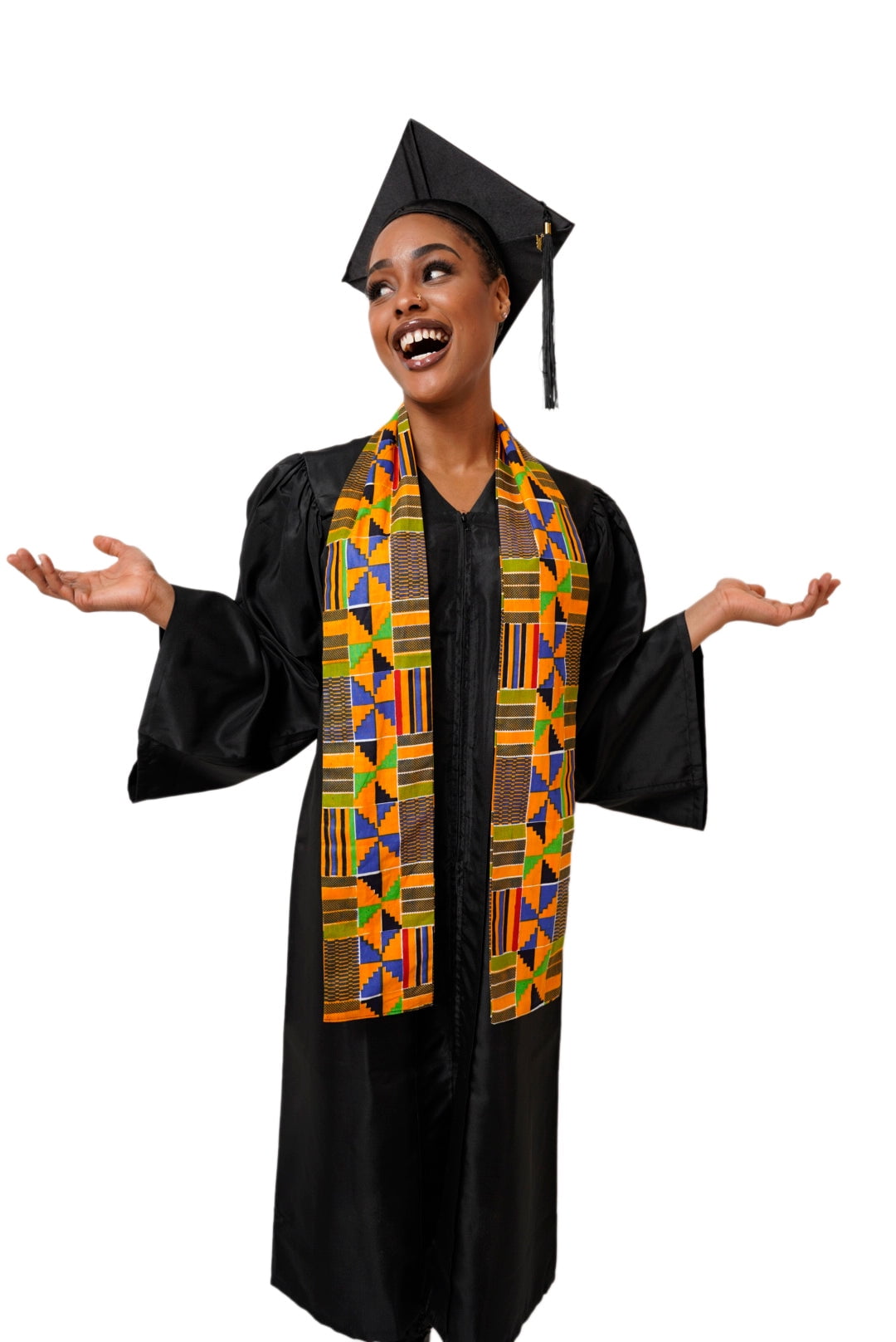 Blue Kente African Print Graduation Stole/Sash