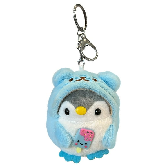 Blue Keychain Penguin Plush Featuring Hanging Design 394 Inches For Kids Bag Accessory Fun Toy