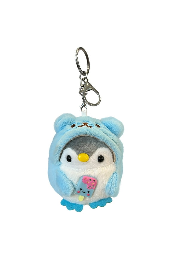 Blue Keychain Penguin Plush Featuring Hanging Design 394 Inches For Kids Bag Accessory Fun Toy