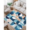 thumbnail image 1 of Blue Khaki Area Rug for Bedroom 2.7x5 Ft Nordic Retro Medieval Geometric Abstract Super Soft fuzzy Throw Rug Non-Slip Fluffy Plush Indoor Floor Carpet for Living Room Nursery Home Decor, 1 of 8
