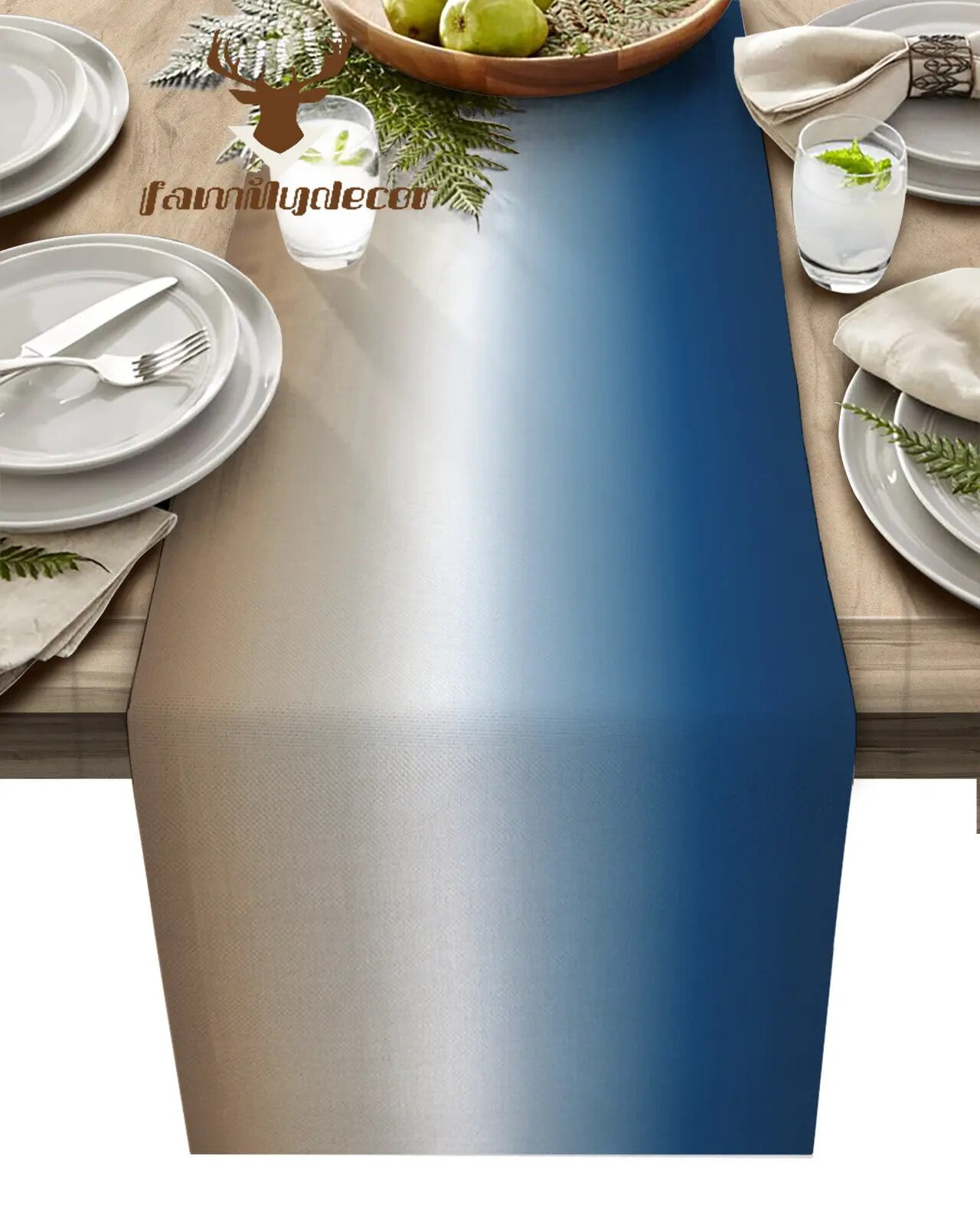 Blue Khaki Gradient Table Runner Home Wedding r Table Flag Mat Table