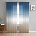 thumbnail image 1 of Blue Khaki Ombre Sheer Curtains 96 Inches Long 2 Panels Set, Window Sheer Curtains for Living Room/Bedroom, Modern Abstract Art Gradient Light Filtering Rod Pocket Curtain 52'' x 96'' x 2, 1 of 7