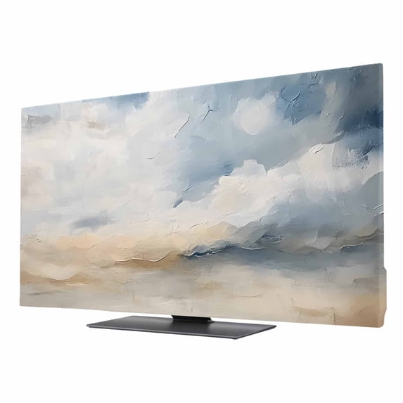 Blue Khaki TV Dust Cover 32 Inch, Modern Abstract Art Computer Monitor ...