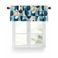 thumbnail image 1 of Blue Khaki Valances for Windows Nordic Retro Medieval Geometric Abstract Valance Rod Pocket Light Filtering Short Window Treatments Curtains for Kitchen Bathroom Living Room Bedroom, 60 x 18 Inch, 1 of 7