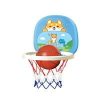 Blue Kids Indoor Basketball Set With Hanging Hoop For Toddlers, Home Activity Toy For Early Physical Development