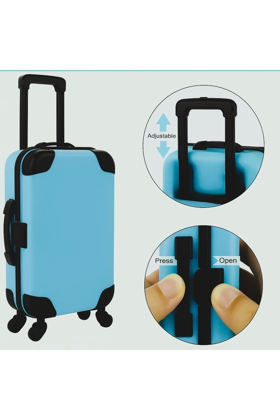 Blue Kids' Suitcase Model Fun Size Travel & Storage Case | Adorable Mini Luggage for Play & Room Decor