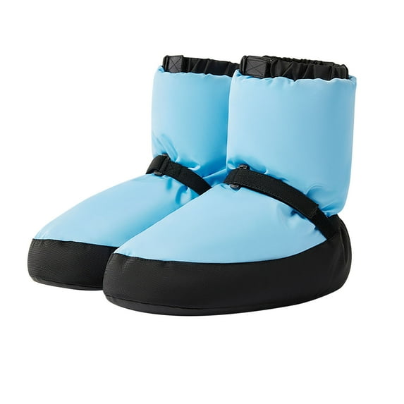 Blue Kids Training Boots With Straps And Thickened Design For Dance Warmth And Soft Sole Comfort