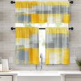 thumbnail image 1 of Blue Kitchen Curtains Grey Window Curtains Valance and Tier Set, Modern Rod Pocket Short Tier Curtain, Abstract Art Small Cafe Curtains for Kitchen Decor 54" x 24", 1 of 6