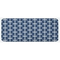 thumbnail image 1 of Blue Kitchen Mat, Checkered Pattern with Abstract Spring Blossoms Folkloric Holland Cultural Pattern, Plush Decorative Kitchen Mat with Non Slip Backing, 47" X 19", Blue White, by Ambesonne, 1 of 1
