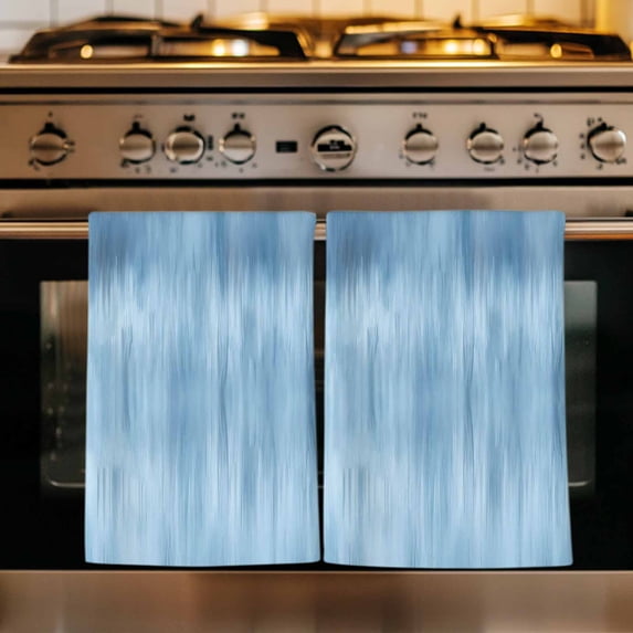 Blue Kitchen Towels Set of 3, Modern Abstract Art Ombre Striped Absorbent Dish Towels for Kitchen, Microfiber Hand Towel, Quick Drying Tea Towel for Cleaning Decorative Dishcloths