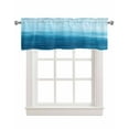 thumbnail image 1 of Blue Kitchen Valances for Windows Farmhouse Linen Window Valance Curtain for Living Room Window Treatment Ombre Modern Oil Painting Aesthetics Abstract Art Valance Rod Pocket Topper, 42 x 12 Inch, 1 of 6