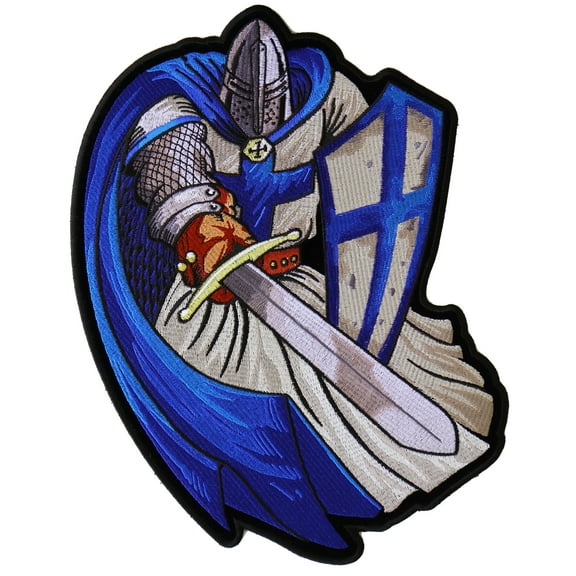 Blue Knight Patch, Large Back Patches for Jackets