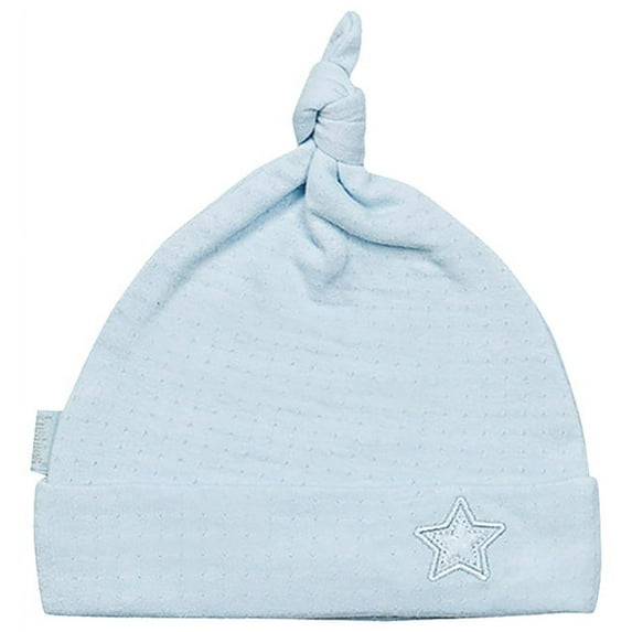 Blue Kushies 100% Cotton Tie Knot Baby Boys or Girls Cap Hat - Size Medium 3-6 Months