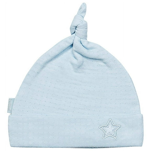 Blue Kushies 100% Cotton Tie Knot Baby Boys or Girls Cap Hat - Size Medium 3-6 Months