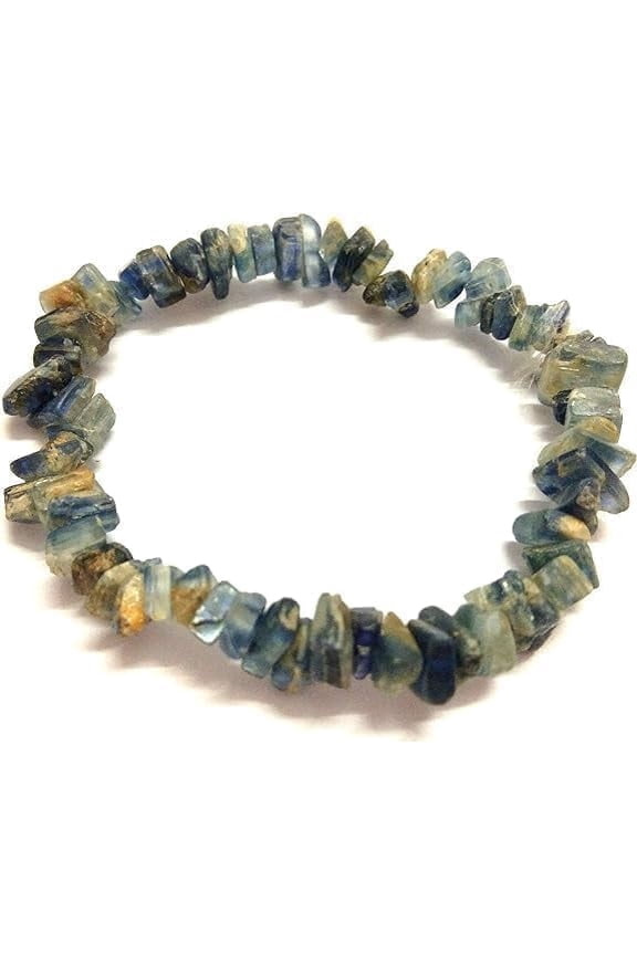 Blue Kyanite Chips Bracelet,Stretch Bracelet, for Unisex,Reiki,Yoga meditation