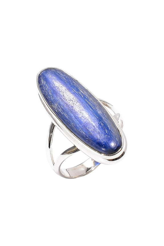 Blue Kyanite Gemstone Ring 925 Sterling Silver Statement Boho Rings Gift Jewelry