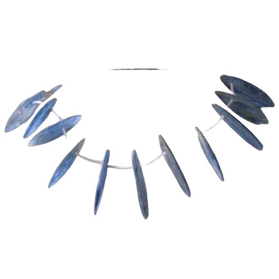 Blue Kyanite Knife Cut Briolette Beads Strand | 47x9.5x2mm to 29x7x1.5mm |