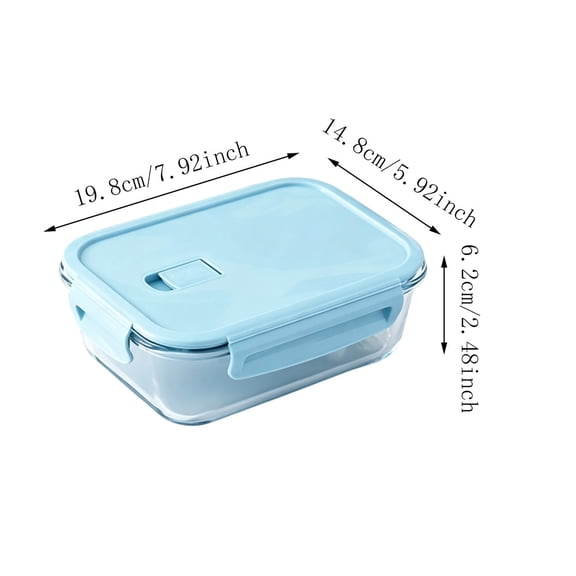 Blue L Airtight Rectangular Food Storage Container With Vent Lock Lid Leakproof Meal Prep Box Large