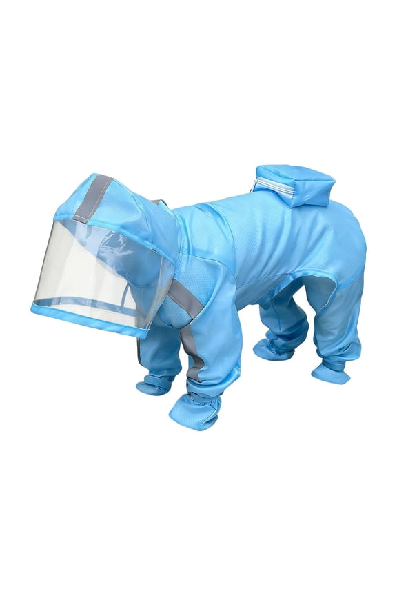 Blue L Waterproof Whole Raincoat With Boots For Dogs Cats Ample Coverage For Outdoor L