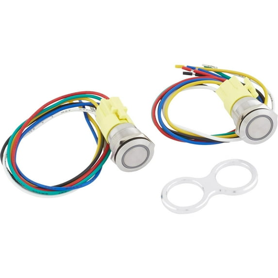 Blue LED 19mm Retro Billet Button Illuminated Momentary Switch
