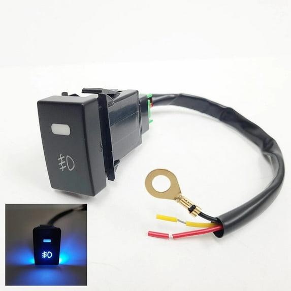 Blue LED Backlit Fog Light ON/OFF Switch Kit w/ Switch Plug With 6" Extension Wire for 2003-2005 Mazda6 Sedan