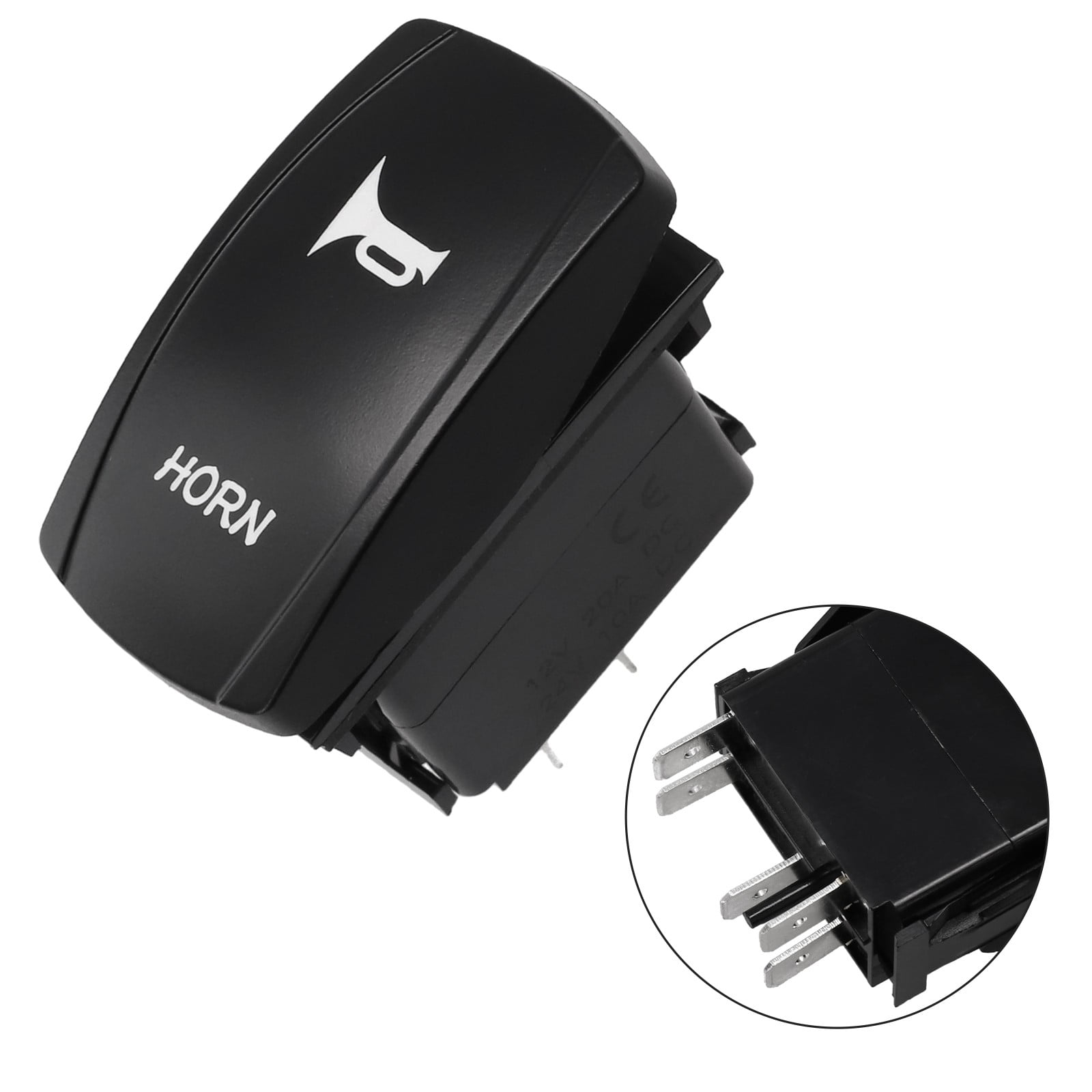 Blue LED Toggle Rocker On Off Switch Speaker Push Button Car Boat Bell ...