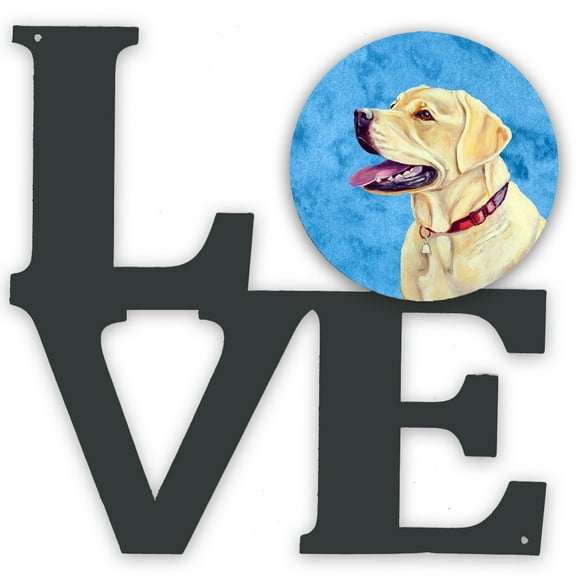Blue Labrador Metal Wall Artwork LOVE