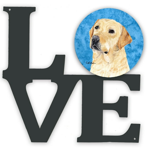 Blue Labrador Metal Wall Artwork LOVE