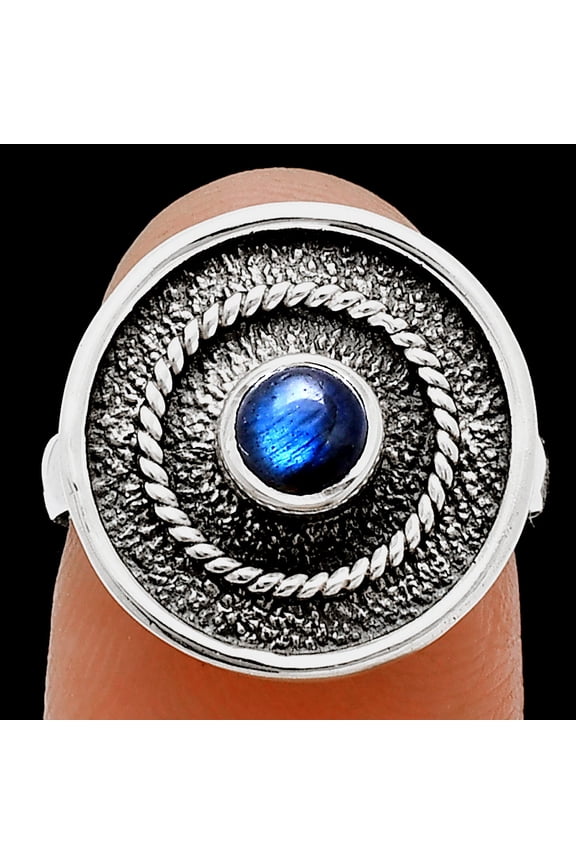 Blue Labradorite - Madagascar 925 Sterling Silver Ring s.6 Jewelry R-1439 SDR244398