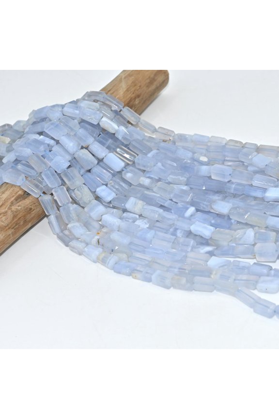 Blue Lace Agate Faceted Tumble Beads, Healing Crystal Beads for Jewelry Making, DIY Bracelet Beads, Necklace Gemstone Beads