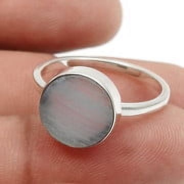 Blue Lace Agate Gemstone 925 Sterling Silver Statement Women Gift Ring Size 7