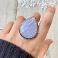 thumbnail image 1 of Blue Lace Agate Ring , Gemstone Ring, Statement Handcrafted Ring. made In 925 Sterling Silver. Boho Ring, Stone Ring, Boho Jewelry Gift Her., 1 of 3