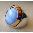 thumbnail image 1 of Blue Lace Agate Ring, Silver Jewelry, 925 Silver Ring, Father's Day, AAA Natural Agate, Huge Birthstone Ring, Heavy Mens Ring, Spiritual Healing Gemstone, Christmas, Mens Ring, 1 of 6
