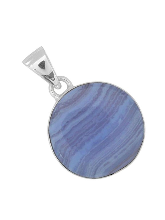 Blue Lace Agate - South Africa 925 Silver Plated Pendant Jewelry WP62-10003