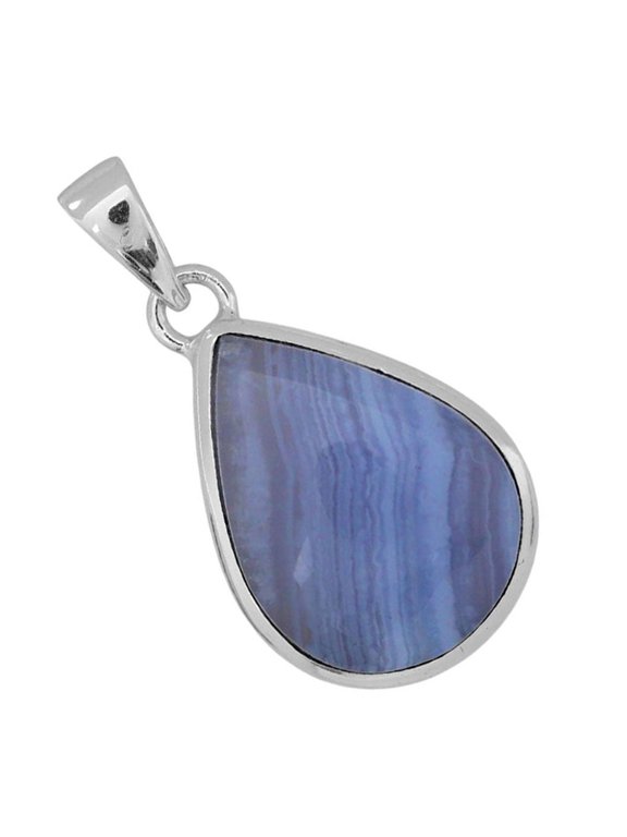 Blue Lace Agate - South Africa 925 Silver Plated Pendant Jewelry WP62-10005
