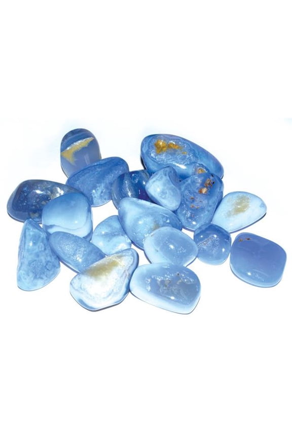 Blue Lace Agate Tumbled Stones - Blue - 1 lb - Calming Energy Crystal