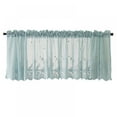 thumbnail image 1 of Blue Lace Valances for Windows 51.2x16inch,Lace Floral Embroidered Semi Sheer Curtain for Kitchen Cafe Dinning Bath Room Restaurants Pubs 1 Pc, 1 of 5