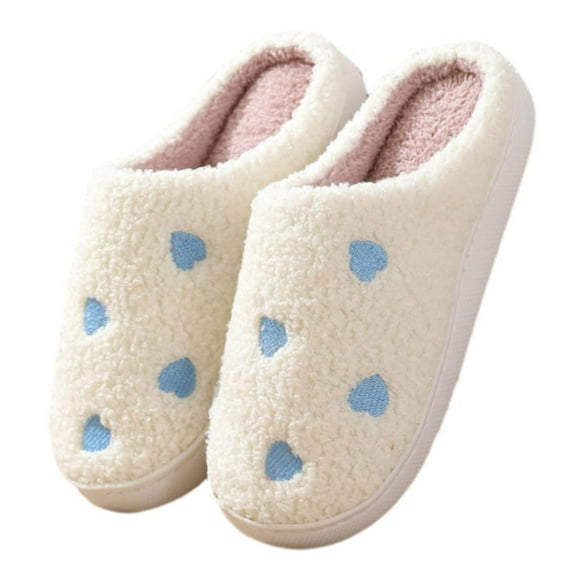 Blue Ladies Home Slippers With Thick Sole And Warm Design Ideal For Comfortable Wear During Cold Days