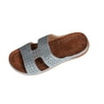 thumbnail image 1 of Blue Ladies Summer Hollow Open Toe Roman High Heels With 3.7 Inch Heel For Leisure And Style, 1 of 7