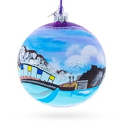 Blue Lagoon, Iceland Glass Ball Christmas Ornament 4 Inches