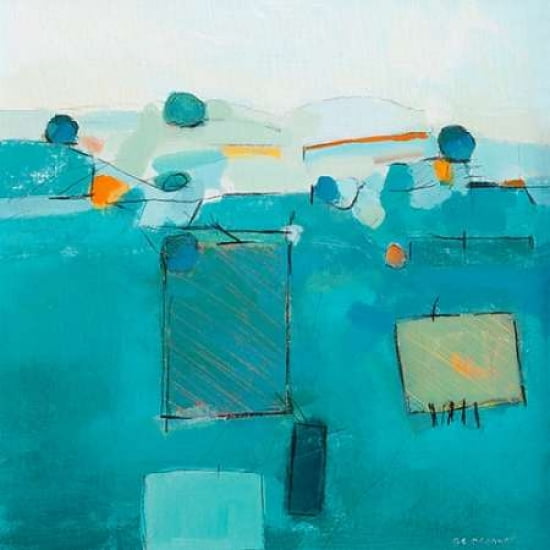Blue Landscape Canvas Art - David OConnor (24 x 24)