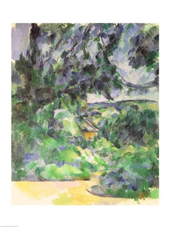 Blue Landscape Canvas Art - Paul Cezanne (18 x 24)
