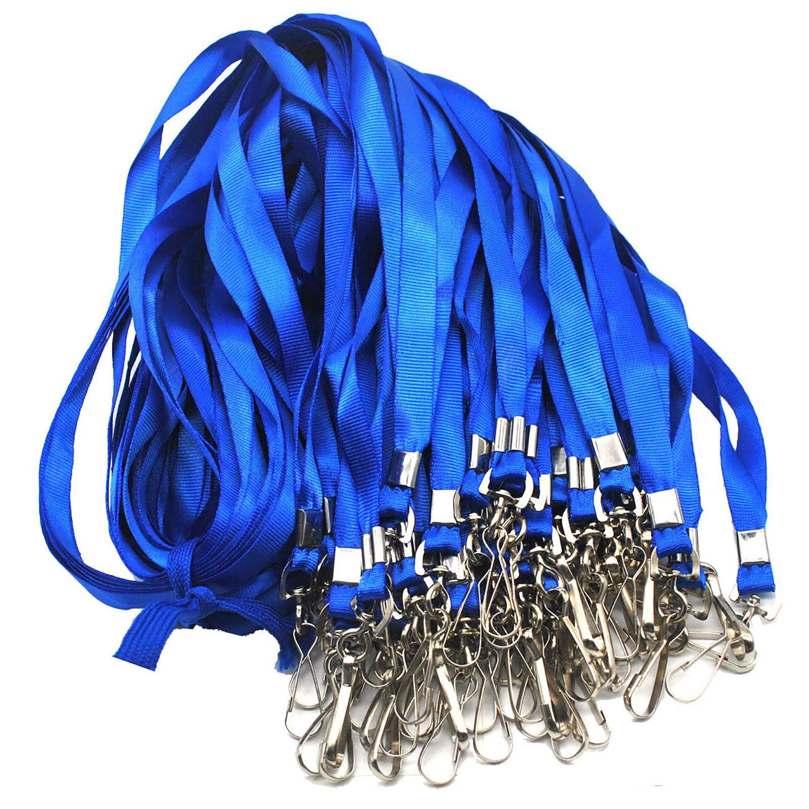 Blue Lanyards 100 Lanyard For Id Badges Flat With Badge Clip J-hook