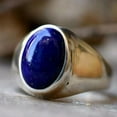 thumbnail image 1 of Blue Lapis Lazuli Ring, 925 Silver Ring, Statement Ring, New Designer Ring, Gemstone Ring, Wide Band Ring, Men's Signet Ring, Gift For Him, 1 of 4