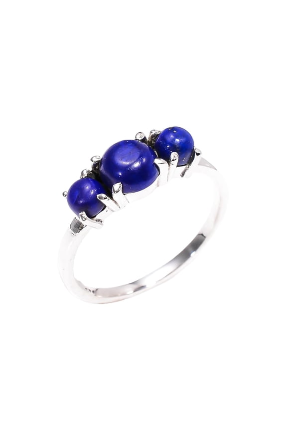 Blue Lapis Lazuli Stone Ring 925 Sterling Silver Statement Ring Gift Jewelry