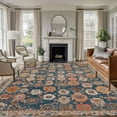 thumbnail image 1 of Blue Large Area Rug 8x10 FT, Non Slip Living Room Throw Carpet, Ethnic Modern Geometric Abstract Art Washable Soft Indoor Outdoor Carpet Non-Shedding Rug for Bedroom Dining Room, 1 of 9